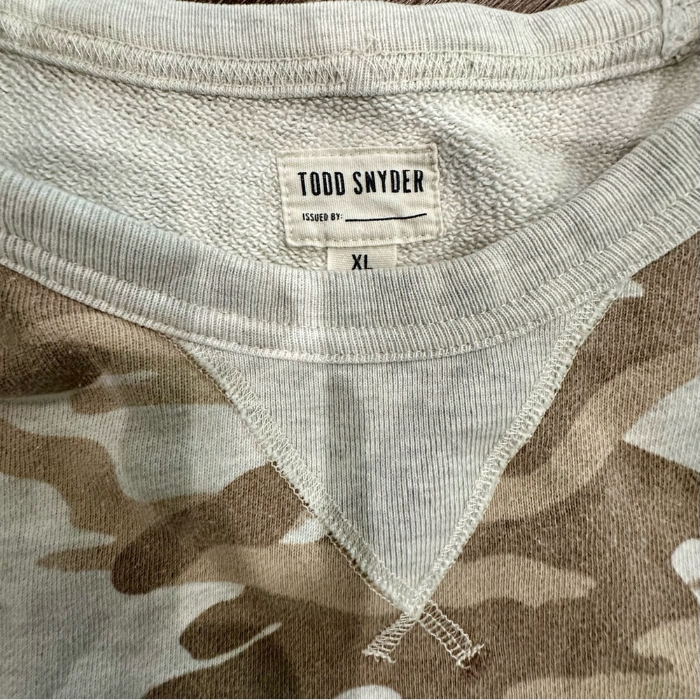 Todd Snyder NY XL Desert Camo Cotton Sweatshirt Crewneck Pullover Made In USA - Picture 4 of 9